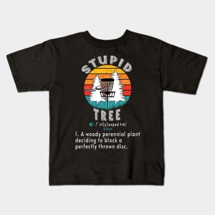 Vintage Stupid Tree Disc Golf Kids T-Shirt